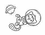 Coloring Astronaut Kitten Space Monkey Coloringcrew Template sketch template