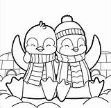 Penguin Coloring Pages Cute Cartoon Color Printable Getdrawings Getcolorings sketch template