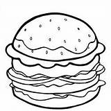 Cheeseburger Hamburger Colouring Getcolorings sketch template