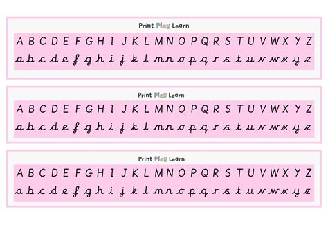 alphabet chart cursive letting upper  case printable