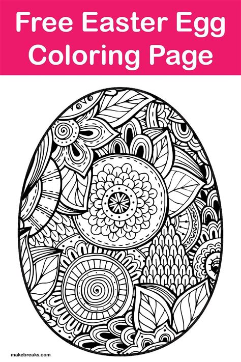 easter egg coloring page  adults freecoloring easteregg