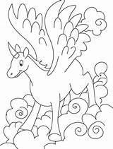 Coloring Unicorn Pages Flying Unicorns Printable Animals Popular Kids sketch template