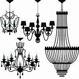 Chandelier Silhouette Vector Clipart Clip Illustration Stock Transparent Chandeliers Ornate Crystal Set Drawing Line Lighting Lamp Eps Background Depositphotos Graphic sketch template