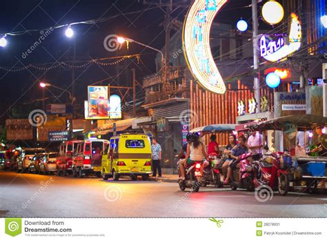 streets of patong at night in thailand editorial photo image 28278931