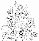 Smash Bros Super Coloring Pages Printable Brawl Brothers Colouring Mario Print Characters Bralw Clipart Sketch Book Search Sketchite Popular Use sketch template