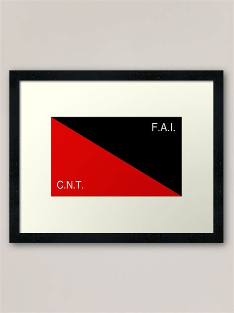 cnt fai flag federacion anarquista iberica confederacion nacional del trabajo framed art
