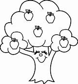 Apple Printable Colouring Arbol Manzana Svg Childrencoloring sketch template