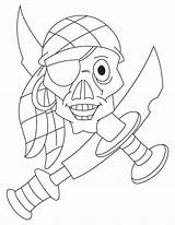 Pirate Coloring Weapons Skull Pages Kids sketch template