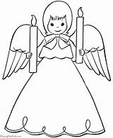 Christmas Coloring Pages Angels Angel Christian Print sketch template