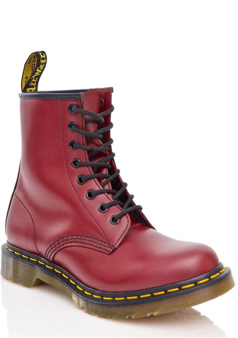 dr martens cherry red   eye boots dolls kill