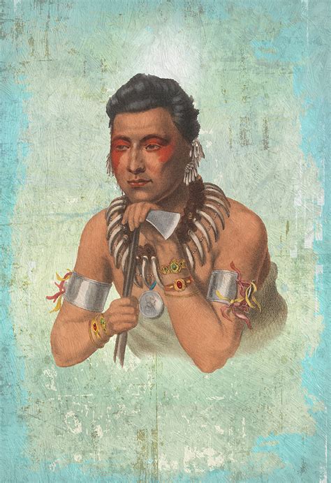 Vintage Chief Of The Ioways Native American Man Art Print