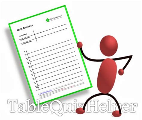 table quiz helper table quiz answer sheets