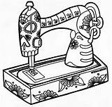 Sewing Coloring Pages Machine Skele Print Wenchkin Yuccaflatsnm Color sketch template