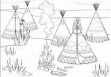 Indios Indians Halt Tipi Tipis Estepas sketch template