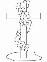 Funeral Cross Coloring Template sketch template