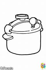 Pressure Coloring Pages Cooking Kitchenware Olla Presion Drawing sketch template