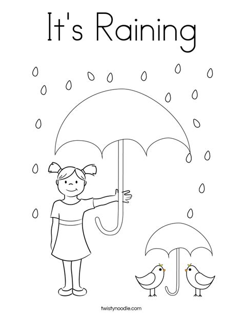 raining coloring page twisty noodle