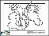 Pony Luna Nightmare Mewarnai Celestia Shining Armor Coloringhome sketch template