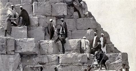People Climbing The Great Pyramid C 1880 [1254 X 1600