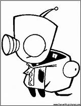 Coloring Gir Pages Invader Zim Smaller Print Fist Iron Fun Comments Library Clipart sketch template