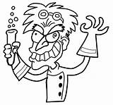 Scientist Mad Coloring Pages Getcolorings Color sketch template