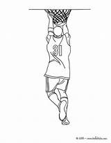 Player Dunking Coloring Pages Color Basketball Back Print Online sketch template