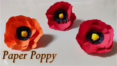 paper poppy flower tutorial     poppy   paper easy