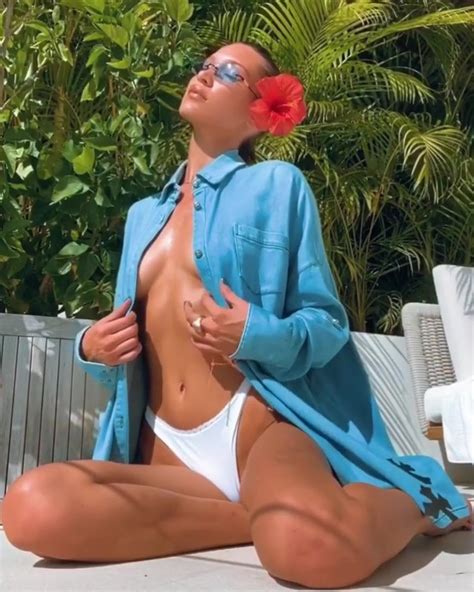 bella hadid sexy braless boobs in instagram video hot celebs home