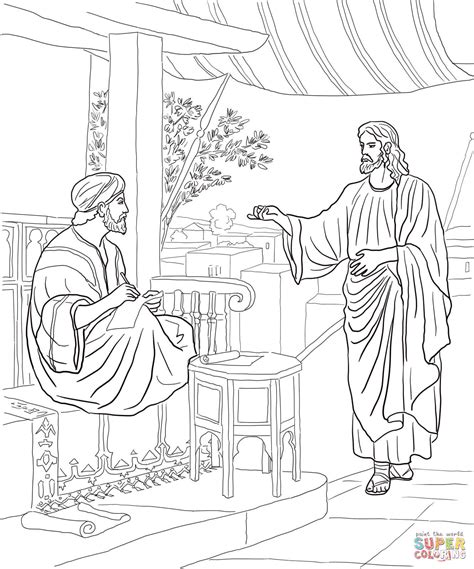 jesus calls matthew coloring page  printable coloring pages