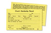 church membership record card item