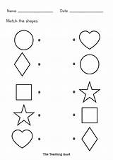 Matching Shapes Worksheets Printable Worksheet Shape Preschool Kindergarten sketch template