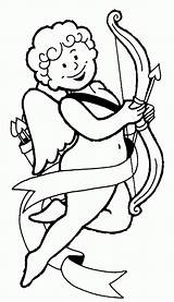 Cupid Coloring Pages Kids Valentines Printable Happy Library Clipart sketch template