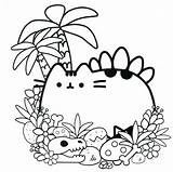 Pusheen Colouring sketch template