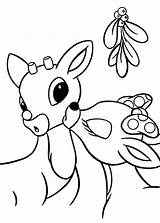 Coloring Reindeer Rudolph Red Nosed Clarice Pages Mistletoe Kiss Printable Cute Christmas Color Santa Kids Under Print Sheets Colouring Clipart sketch template