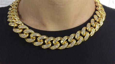 iced out diamond cuban link choker necklace new gold chain design for
