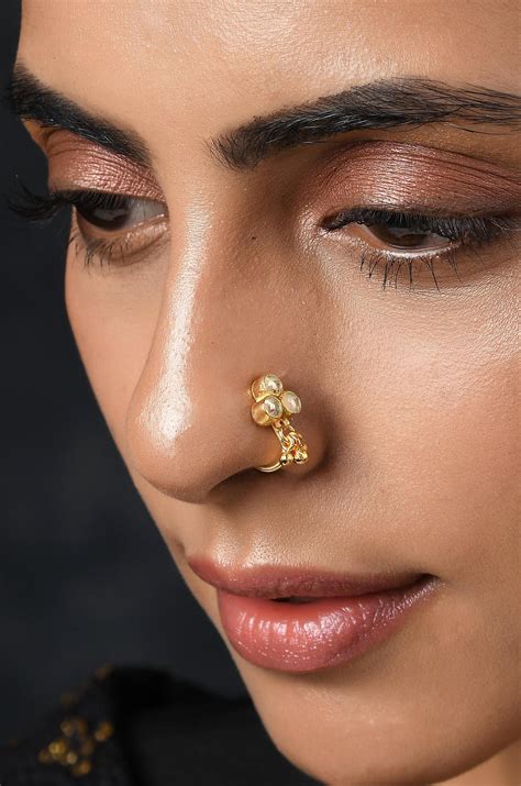 kundan nose pin nose pins nose rings indian jewellery etsy india