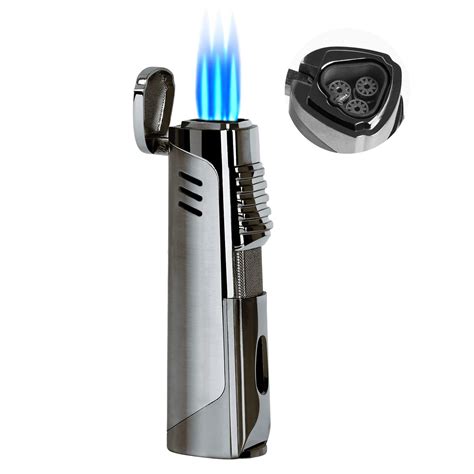 buy ronxs torch lighter triple jet flame lighter  punch refillable windproof pocket butane