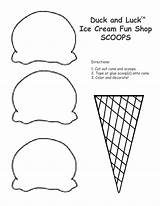 Ice Cream Cone Coloring Pages Scoop Drawing Cones Printable Print Template Scoops Craft Sheet Printables Duck Snow Color Luck Kids sketch template