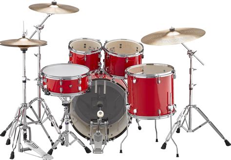 yamaha rydeen drum kit   kick drum cymbals  hot red finish