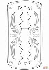 Roman Shield Coloring Drawing Pages Template Printable Print Kids Ancient Empire Drawings Rome Romans Getdrawings Da Romain Cartoons Visit Army sketch template