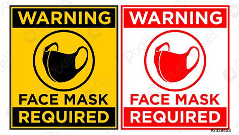 face mask required sign stock vector  crushpixel