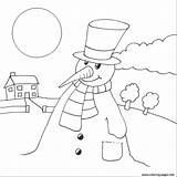Print Coloring Snowman Lonely Pages Printable sketch template