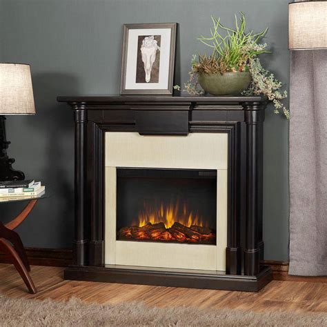 real flame maxwell   electric fireplace  blackwash  bw  home depot