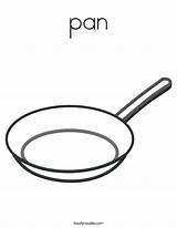 Coloring Pan Pages Pans Pots Outline Template Twistynoodle Print sketch template