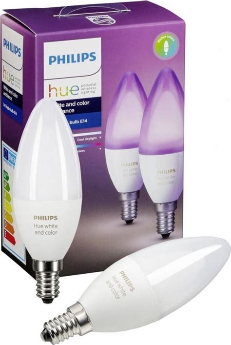 philips hue  kaarslamp duopack white  color ambiance  lampen bolcom