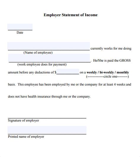 income verification letter  printable documents images