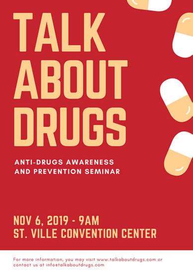 customize  drug awareness poster templates  canva