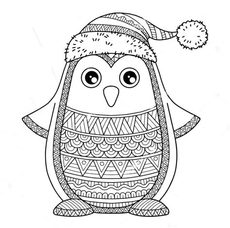 christmas zentangle coloring page penguin coloring penguin coloring