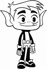 Beast Boy Titans Coloring Teen Go Pages Print sketch template