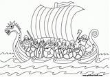 Coloring Viking Ship Vikings Pages Print Popular sketch template